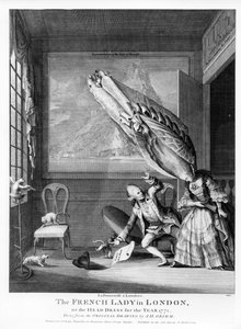 A francia hölgy Londonban avagy Az év fejruhája 1771, S. Sledge számára nyomtatva, 1771