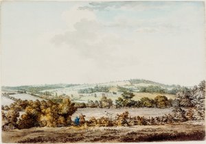 The Old House at the Grange and Barber Wood, 1787 (toll, tinta és WC papíron) alkotó: Samuel Hieronymous Grimm