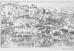 VIII. Henrik király (1491-1547) Boulogne ostroma 1544-ben, James Basire metszete, 1788 (lásd még: 106603)