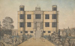 Barlborough Hall, Chesterfield közelében, Derbyshire: a csarnok fő eleje
