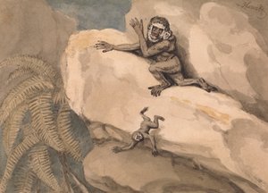 Egy majom és fiatal alkotó: Samuel Howitt