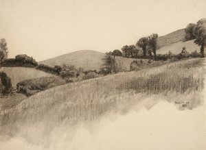 Vidéki táj, 1884 (szén, buff fektetett papíron)