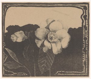 Kamélia, virágot hagyott rügyben alkotó: Samuel Jessurun de Mesquita (signed by artist)