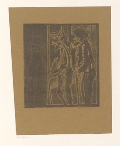 Két férfi csukott szemmel az alakban alkotó: Samuel Jessurun de Mesquita (signed by artist)