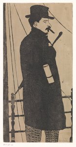 Önarckép kabáttal és kalappal alkotó: Samuel Jessurun de Mesquita (signed by artist)