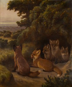 Egy alom Rókakölykök, 1855-92 körül (olaj, vászon)