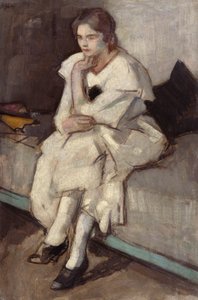 Lány fehér ruhában (olaj, vászon) alkotó: Samuel John Peploe