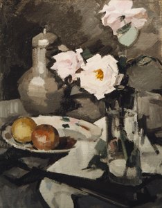 Rózsaszín rózsák üvegvázában, c. 1924 alkotó: Samuel John Peploe