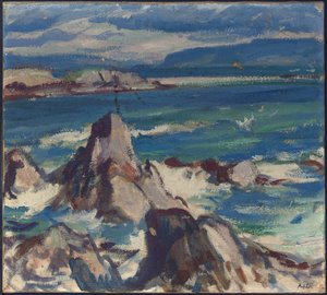 Sziklák és tenger, Iona alkotó: Samuel John Peploe