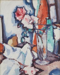 Rózsák és körte csendélet (olaj, vászon) alkotó: Samuel John Peploe