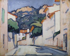Utcai jelenet, Cassis, 1913 körül (olaj, panel) alkotó: Samuel John Peploe