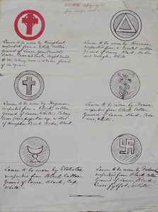 Designs for lamens (collar jewels) for the various officers of a Golden Dawn Temple, 1888 (ink on paper) alkotó: Samuel Liddell MacGregor Mathers