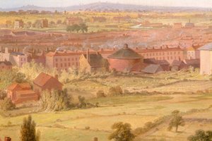 Birmingham a Szent Fülöp-templom kupolájából 1821-ben.