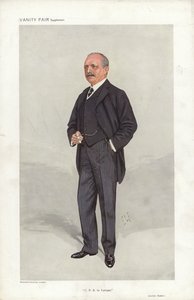 Archer Baker, C P R Európában, Vanity Fair rajzfilm (színes litho) alkotó: Samuel Luke (after) Fildes