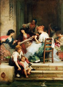 Velencei élet, 1884 alkotó: Samuel Luke Fildes
