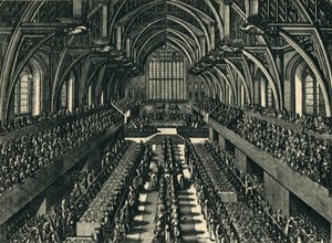 „II. Jakab koronázási vacsorája a Westminster Hallban”, 1685, 1947. alkotó: Samuel Moore
