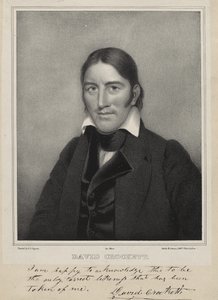 David Crockett, 1835 körül (litográfia a chine collé-n) alkotó: Samuel Osgood