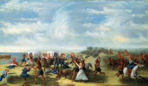 A Fort Dearborn mészárlás 1812. augusztus 15-én alkotó: Samuel Page