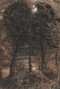 Holdfényes jelenet kanyargós folyóval alkotó: Samuel Palmer