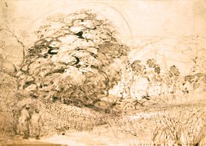 Kukoricatáblán átvezető ösvény, 1832-33 körül (akvarell, papír) alkotó: Samuel Palmer