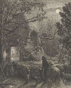 Karácsony, avagy az utolsó bárány hajtogatása, 1850. alkotó: Samuel Palmer