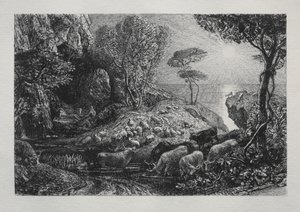 Moeris és Galatea alkotó: Samuel Palmer