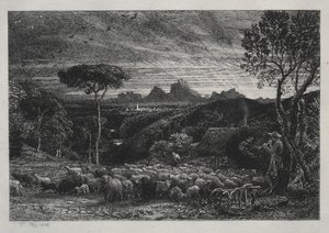 A hajtás kinyitása, 1880. alkotó: Samuel Palmer