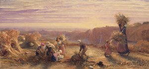 Naplemente a Gleaning Fields felett alkotó: Samuel Palmer