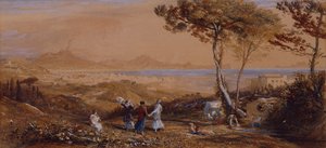 A Nápolyi-öböl (akvarell papíron) alkotó: Samuel Palmer