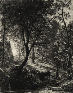A pásztorkunyhó, avagy naplemente, 1850. alkotó: Samuel Palmer