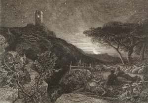 The Lonely Tower, 1879 (rézkarc) alkotó: Samuel Palmer