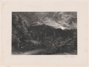 A fáradt szántóember alkotó: Samuel Palmer
