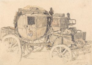 Postakocsi, oldalnézet: Nürnberg alkotó: Samuel Prout