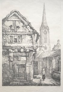 Régi épületek és vidéki nyaralók sorozata Észak-Angliában: At York, Street..., 1821. alkotó: Samuel Prout