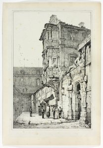 Ancien Palais, Bamberg, a Flandriában és Németországban készült vázlatok fakszimiléi alapján alkotó: Samuel Prout