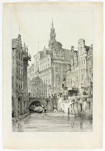 Hotel de Ville, Utrecht, a Flandriában és Németországban készült vázlatok fakszimiléiből alkotó: Samuel Prout