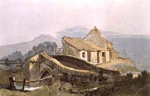 Looe, Cornwall, a "Village Scenery"-ből (metszet) alkotó: Samuel Prout