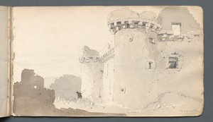 Vázlatfüzet: Romos kastély, 1814. alkotó: Samuel Prout