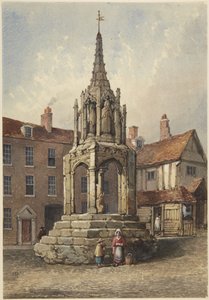 A kereszt Leightonban, Bedfordshire-ben alkotó: Samuel Prout