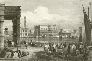 A Canal Grande és a Dózse-palota, Velence alkotó: Samuel Prout