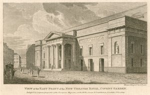 Az új Theatre Royal keleti homlokzatának nézete, Covent Garden, London