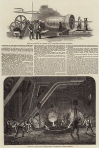 A Nagy Hidraulikus Prés hengere, amelyet a Britannia híd csöveinek emelésére használnak alkotó: Samuel Read