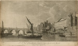 Kilátás a Westminster hídra a szomszédos részekkel, mint 1760-ban alkotó: Samuel Scott