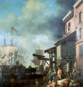 Régi vámház rakpart festménye, 18. század alkotó: Samuel Scott