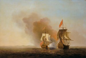 A "Nuestra Senora de Cavadonga" elfoglalása, 1743 körül (olaj, vászon) alkotó: Samuel Scott