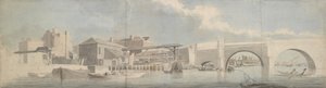 Westminster Bridge, a Surrey Side, kb. 1750. alkotó: Samuel Scott