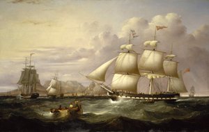 A Kelet-indiai Társaság 1834-ben Liverpoolban (Anglia) épített "Eufrát" nevű kereskedelmi hajója, alkotó: Samuel Walters