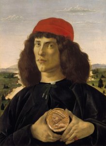 Ismeretlen személy portréja Cosimo A. érmével alkotó: Sandro Botticelli