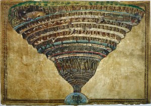 Illusztráció Dante Alighieri Isteni színjátékához A pokol mélysége, 1480-1490