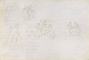 Illusztráció Dante Alighieri Purgatorio 17, 1480-1490 Isteni színjátékához alkotó: Sandro Botticelli